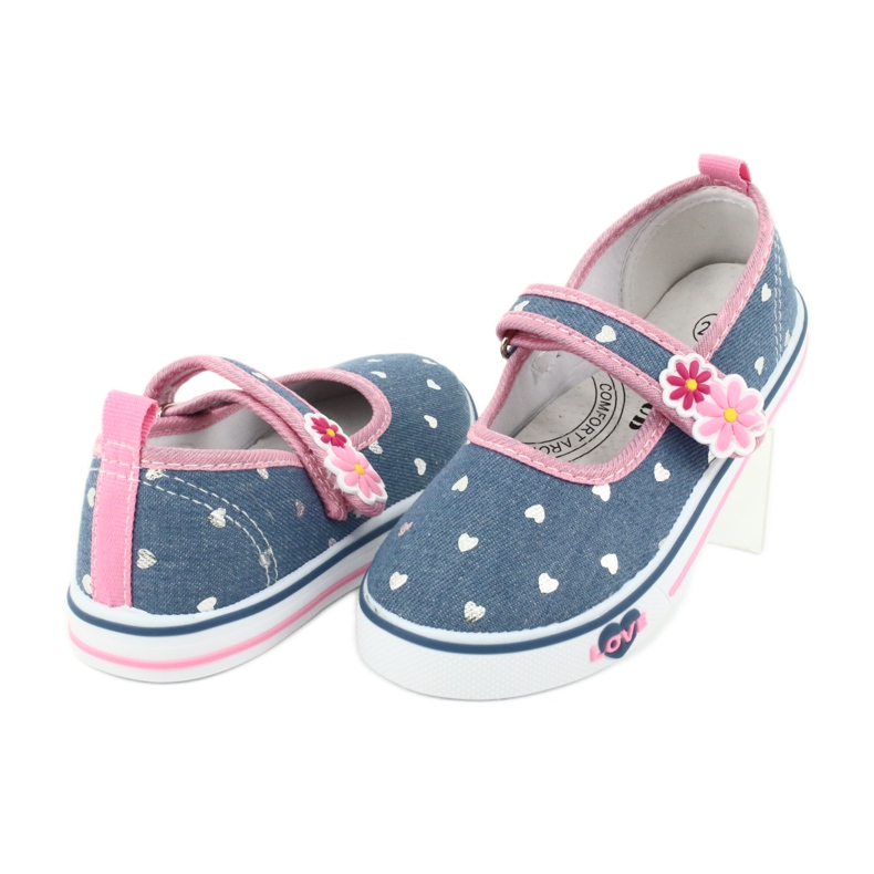 American Club Zapatillas TEN14 con velcro azul rosado gris 3