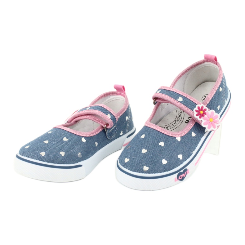 American Club Zapatillas TEN14 con velcro azul rosa gris 2
