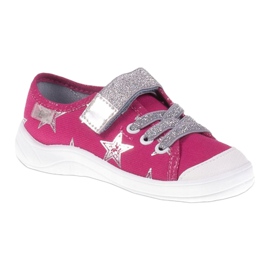 Zapatillas deportivas de niña con estrellas Befado 251X096 rosado plata 1
