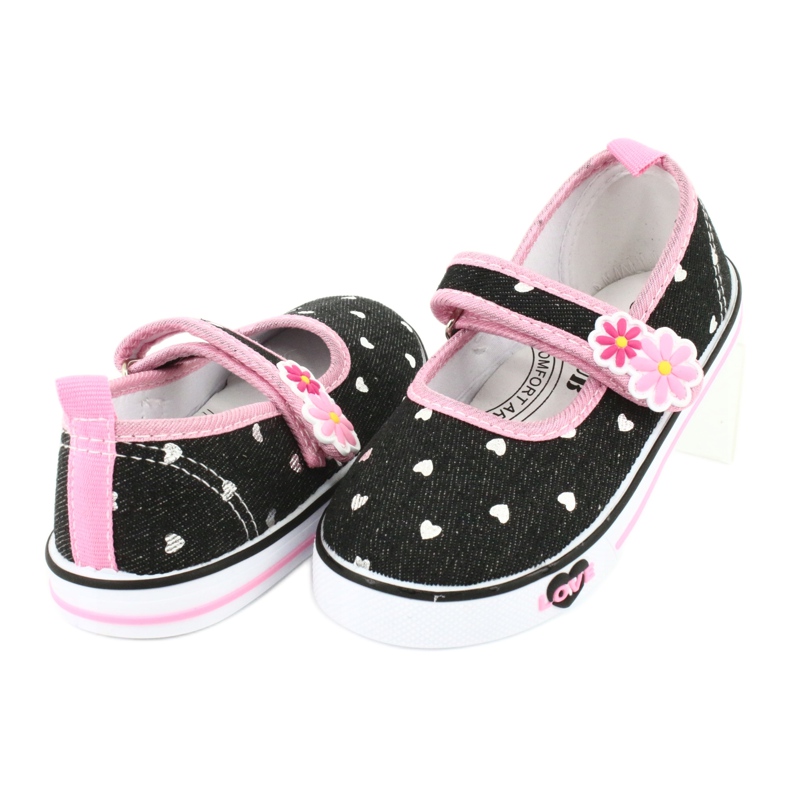 American Club Zapatillas TEN14 con velcro negro rosa 3