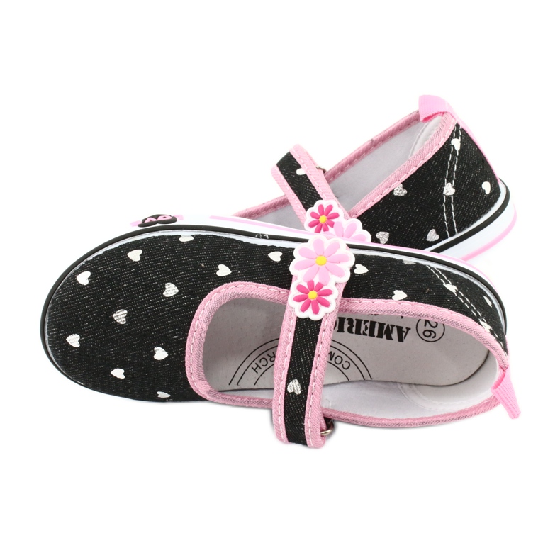 American Club Zapatillas TEN14 con velcro negro rosa 4