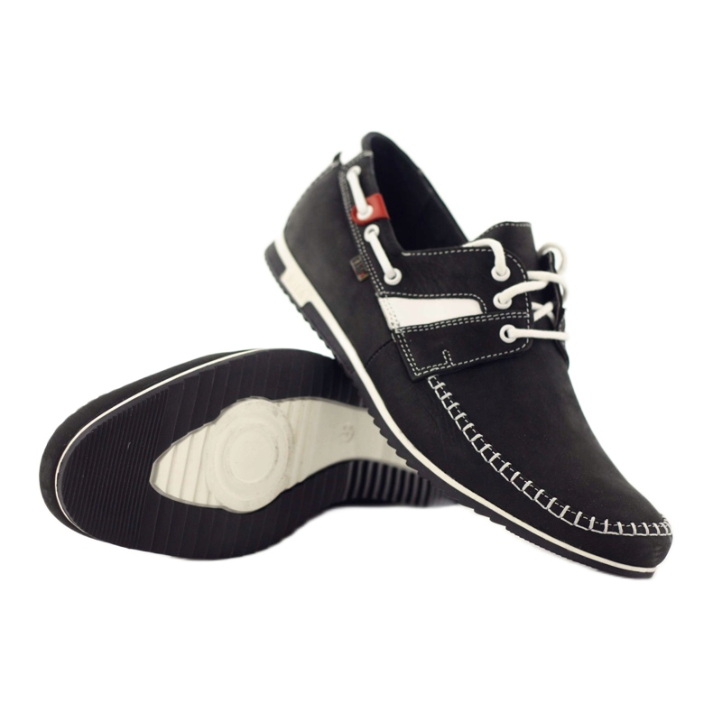 Calzado deportivo Riko hombre 625 cuero blanco negro 3