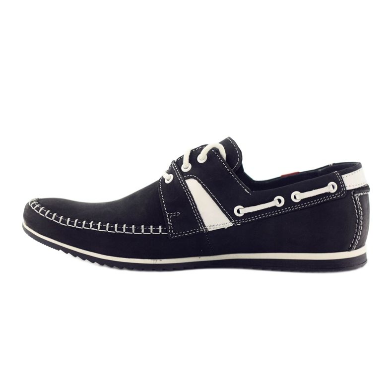 Calzado deportivo Riko hombre 625 cuero blanco negro 2