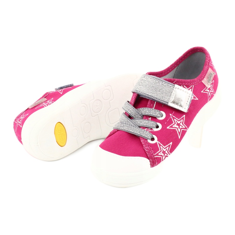 Zapatillas deportivas de niña con estrellas Befado 251X096 rosa plata 4