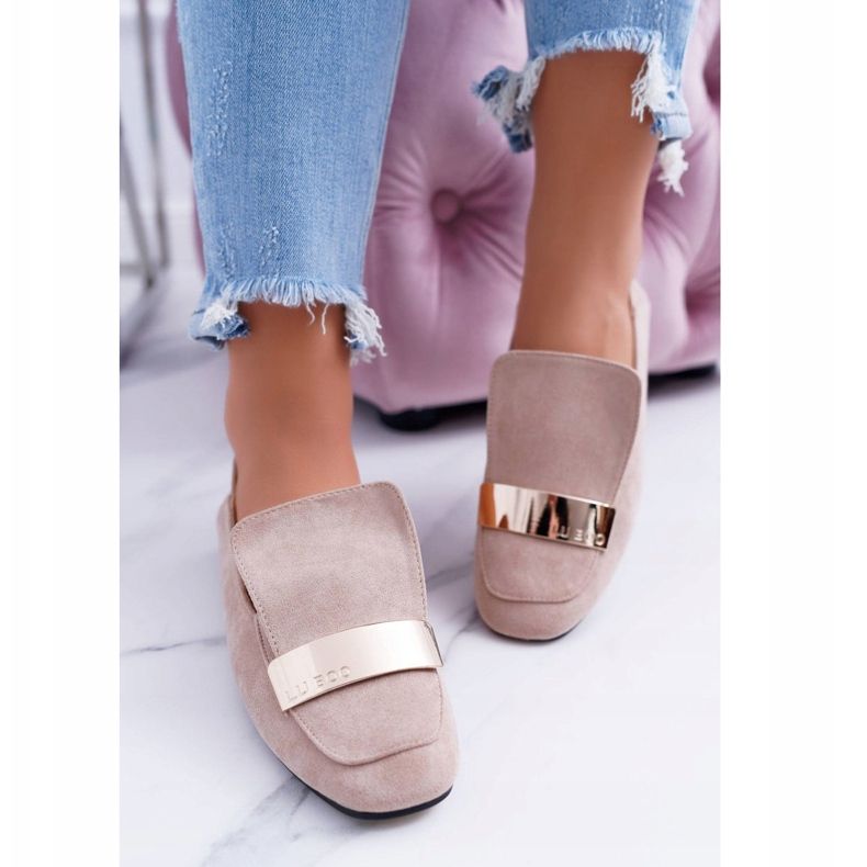 Mocasines de Mujer con Placa Golden Lords Beige Lu Boo Harlem 2