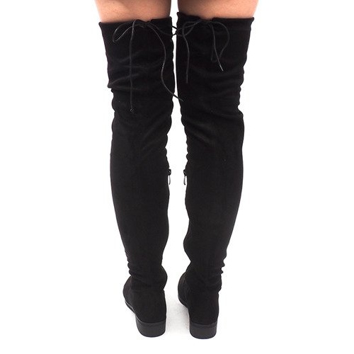 Botas de ante con pompón AB02-53 Negro 1