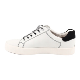 Zapatillas de cuero azul/azul marino de caprice para mujeres empatadas 23203 blanco 3