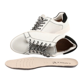 Zapatillas de cuero azul/azul marino de caprice para mujeres empatadas 23203 blanco 5