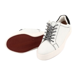 Zapatillas de cuero azul/azul marino de caprice para mujeres empatadas 23203 blanco 4
