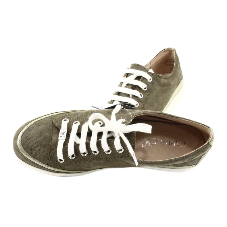Deportivas mujer caprice de piel 23654 verde 3