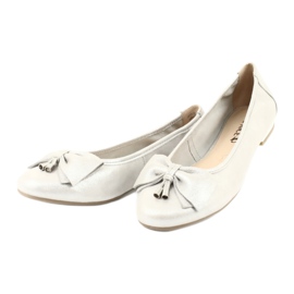 Caprice ballerinas zapatos de mujer 22111 plateado gris 2