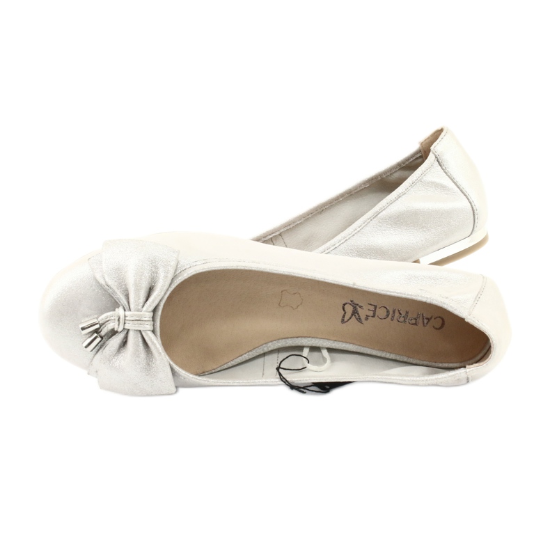 Caprice ballerinas zapatos de mujer 22111 plateado gris 4