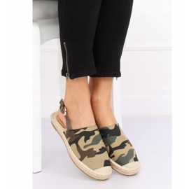 Alpargatas con tacón abierto camuflaje HH-119 Camuflaje verde 1