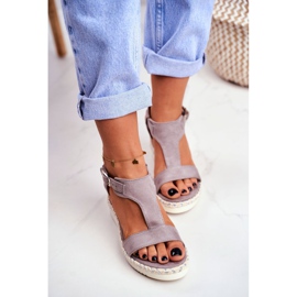 BUGO Sandalias Mujer Con Cuña Gris Rosa 1 BUGO Sandalias Mujer Con Cuña Gris Rosa 1