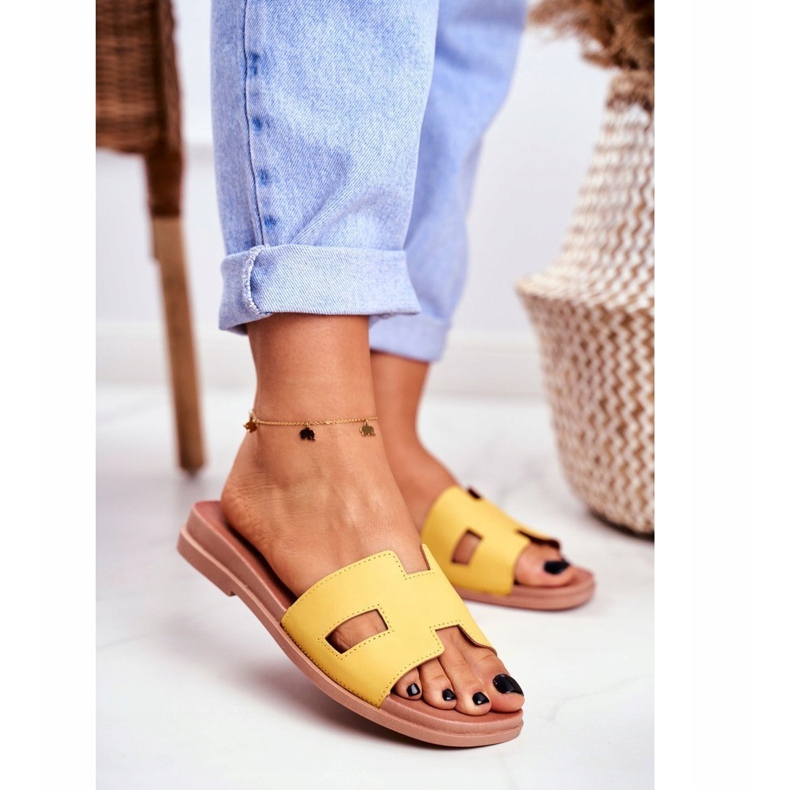 BUGO Pantuflas de Mujer Amarillo Geométrico Clásico Theodora 1