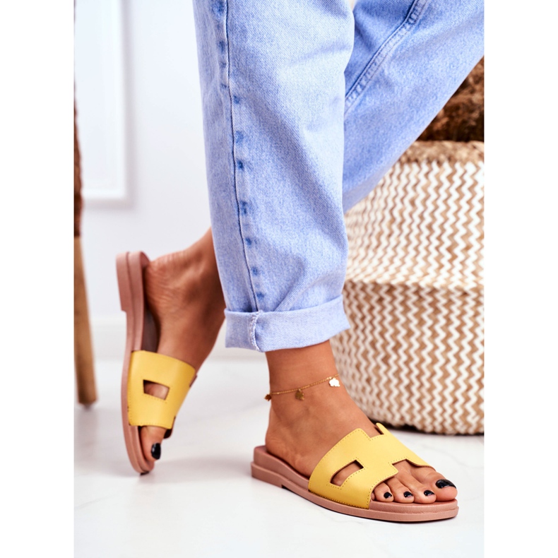 BUGO Pantuflas de Mujer Amarillo Geométrico Clásico Theodora 2