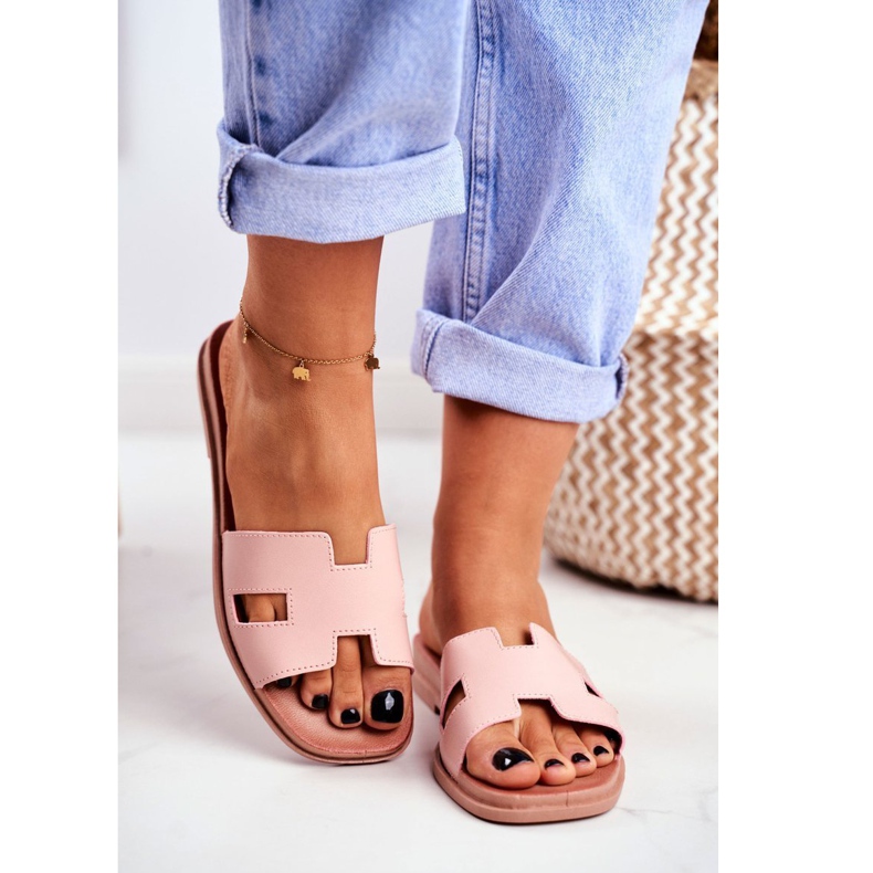 BUGO Pantuflas de Mujer Rosa Geométrico Clásico Theodora 1