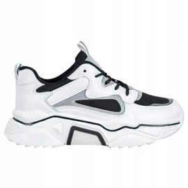 Weide Zapatillas de deporte de moda con malla blanco negro 5