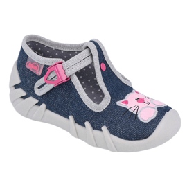 Calzado infantil befado 110P378 azul marino rosado gris 1