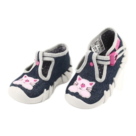 Calzado infantil befado 110P378 azul marino rosado gris 3