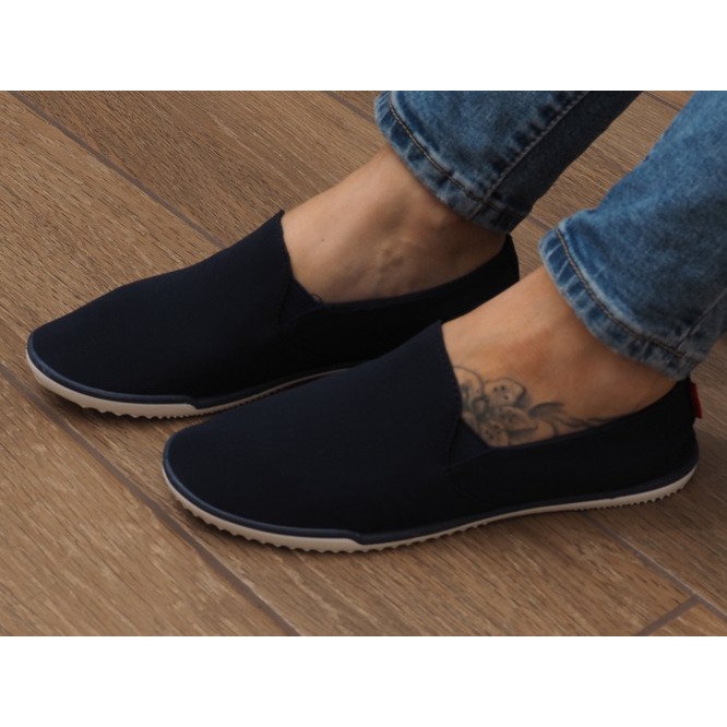 Zapatillas slip-on azul marino Lycra BL180 1