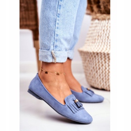 BUGO Mocasines de Mujer Blue Lords Fringes Therese azul 1