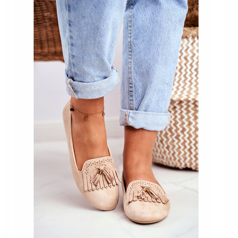 BUGO Mocasines de Mujer Beige Lords Fringes Therese 2
