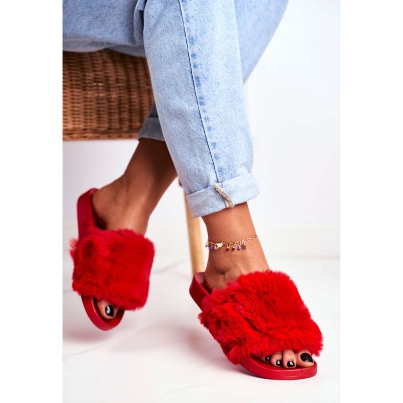 PB2 Pantuflas de Mujer con Piel Roja Sensible rojo 2