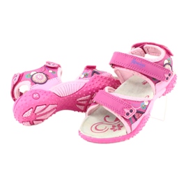 American Club Sandalias de niña con aplicación de piel American 1232 rosa púrpura 5