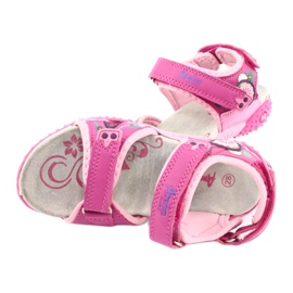American Club Sandalias de niña con aplicación de piel American 1232 rosa púrpura 3