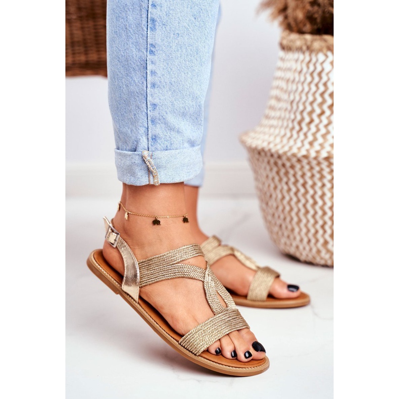 BUGO Sandalias Planas Mujer Gold Rachel dorado 1