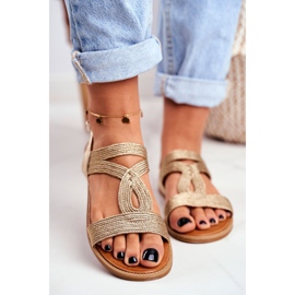 BUGO Sandalias Planas Mujer Gold Rachel dorado 3