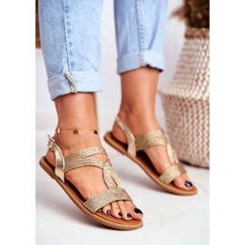 BUGO Sandalias Planas Mujer Gold Rachel dorado 4
