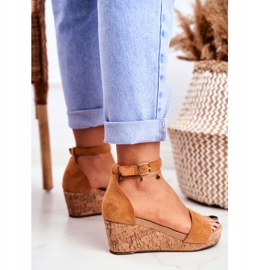 PS1 Sandalias De Mujer Con Cuña Camel MarryMe marrón 5