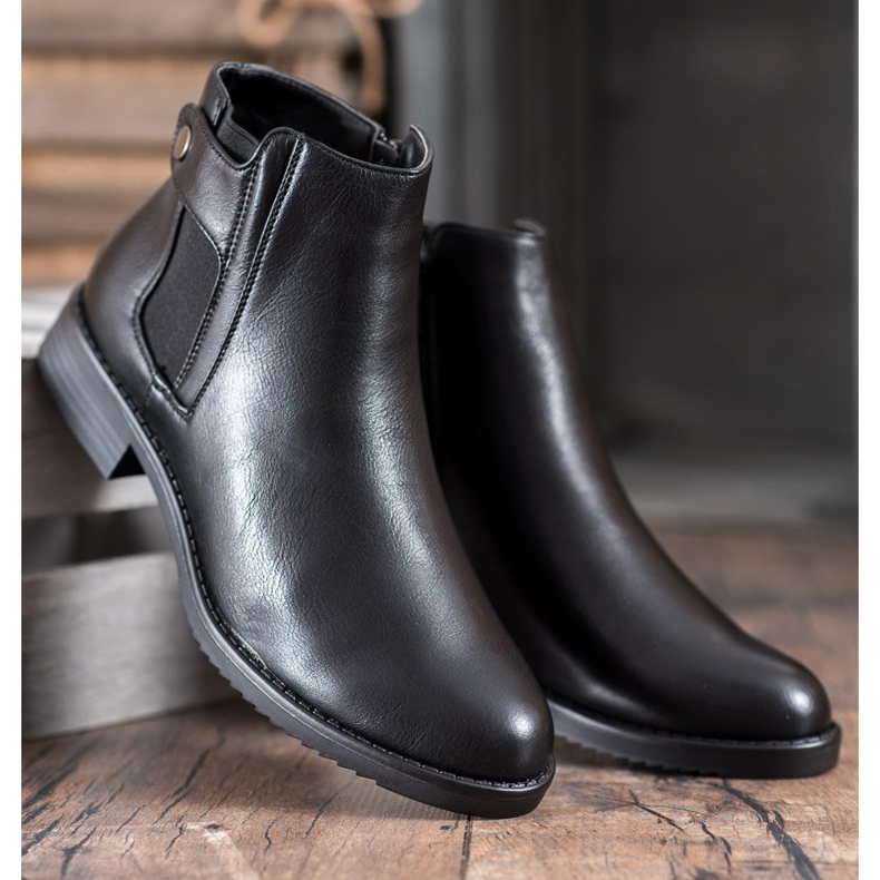 J. Star Botas planas cómodas negro 1