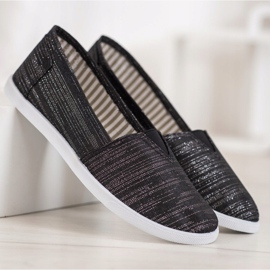 Comer Slipons cómodos negro gris 4