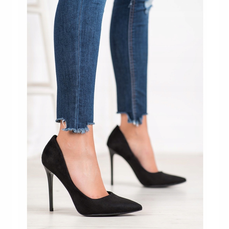 Small Swan Tacones de ante negros 2