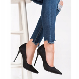 Small Swan Tacones de ante negros 6