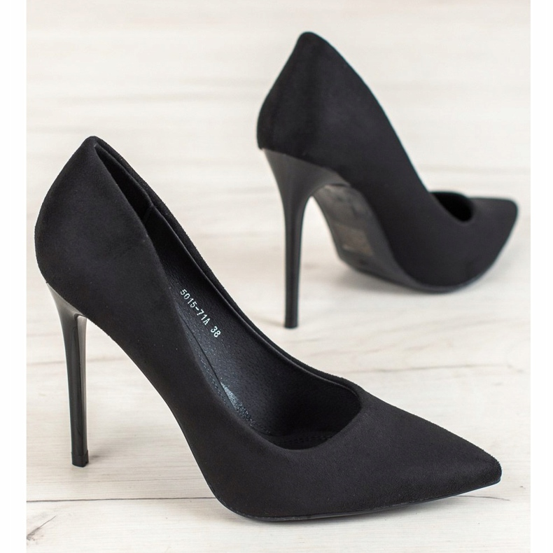 Small Swan Tacones de ante negros 1