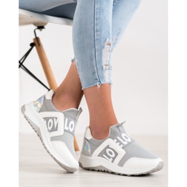 Seastar Slipons en la plataforma del amor blanco gris 4