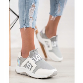 Seastar Slipons en la plataforma del amor blanco gris 3