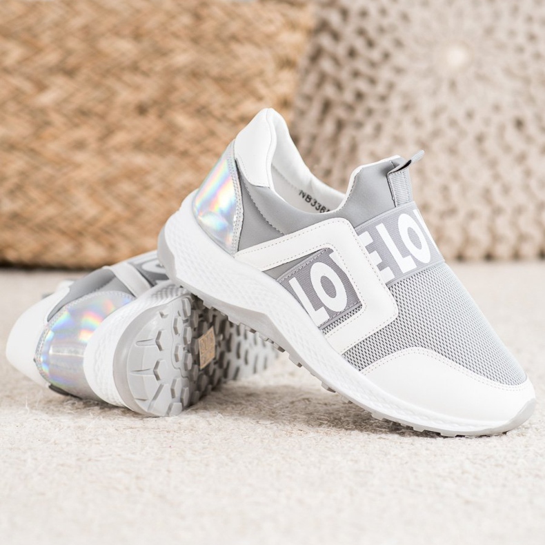 Seastar Slipons en la plataforma del amor blanco gris 1