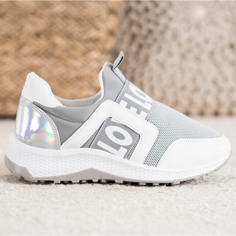 Seastar Slipons en la plataforma del amor blanco gris 2