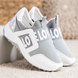 Seastar Slipons en la plataforma del amor blanco gris 5