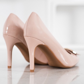 Fama Zapatos de salón con hebilla decorativa marrón 4