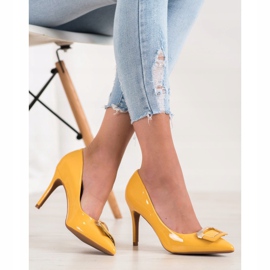 Fama Zapatos de salón con hebilla decorativa amarillo 3