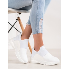 SHELOVET Zapatillas deportivas sin cordones blanco 3