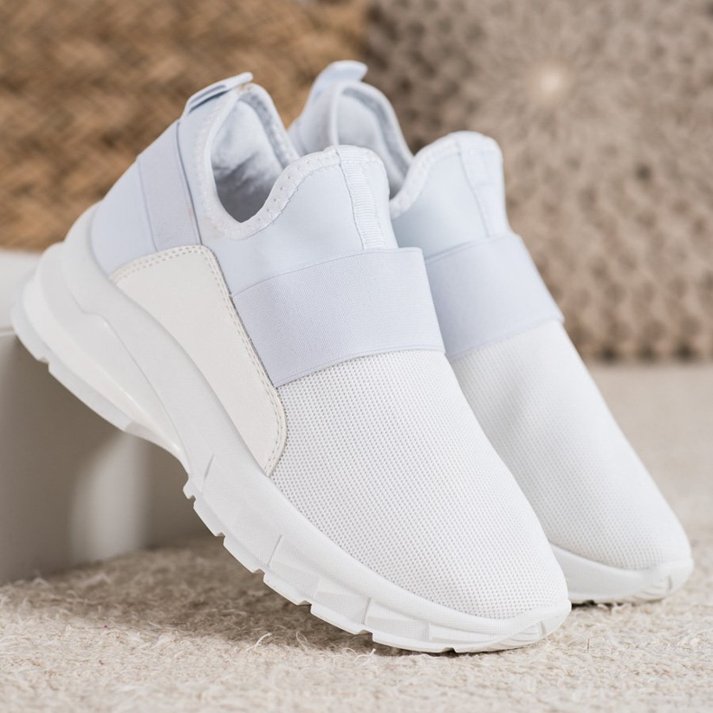 SHELOVET Zapatillas deportivas sin cordones blanco 1