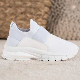 SHELOVET Zapatillas deportivas sin cordones blanco 4