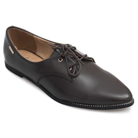 Zapatos clásicos elegantes de mujer marrón Y439 5